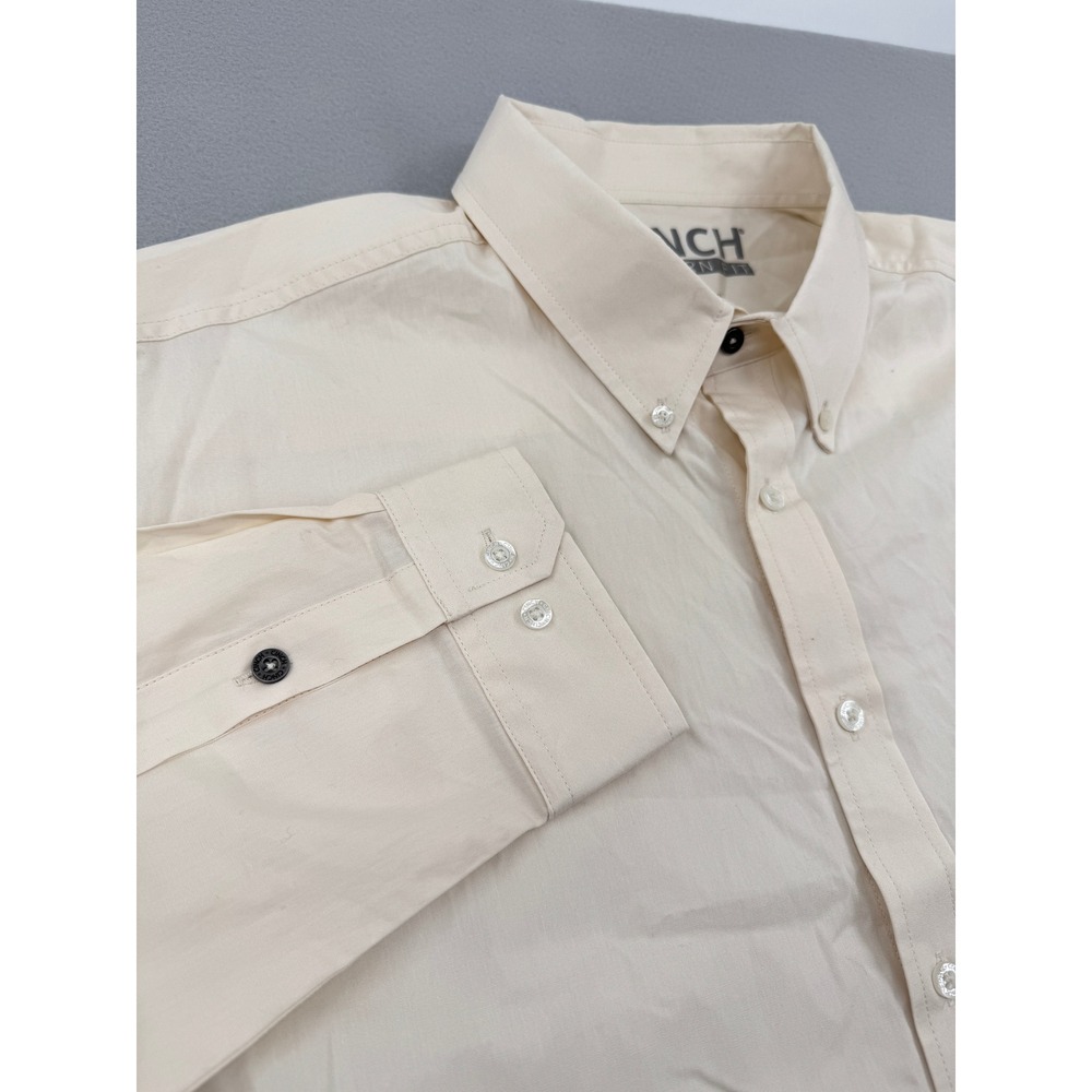 Cinch Modern Fit Men XL Ivory Cream Long Sleeve Button Down Casual Western Shirt - Picture 3 of 9